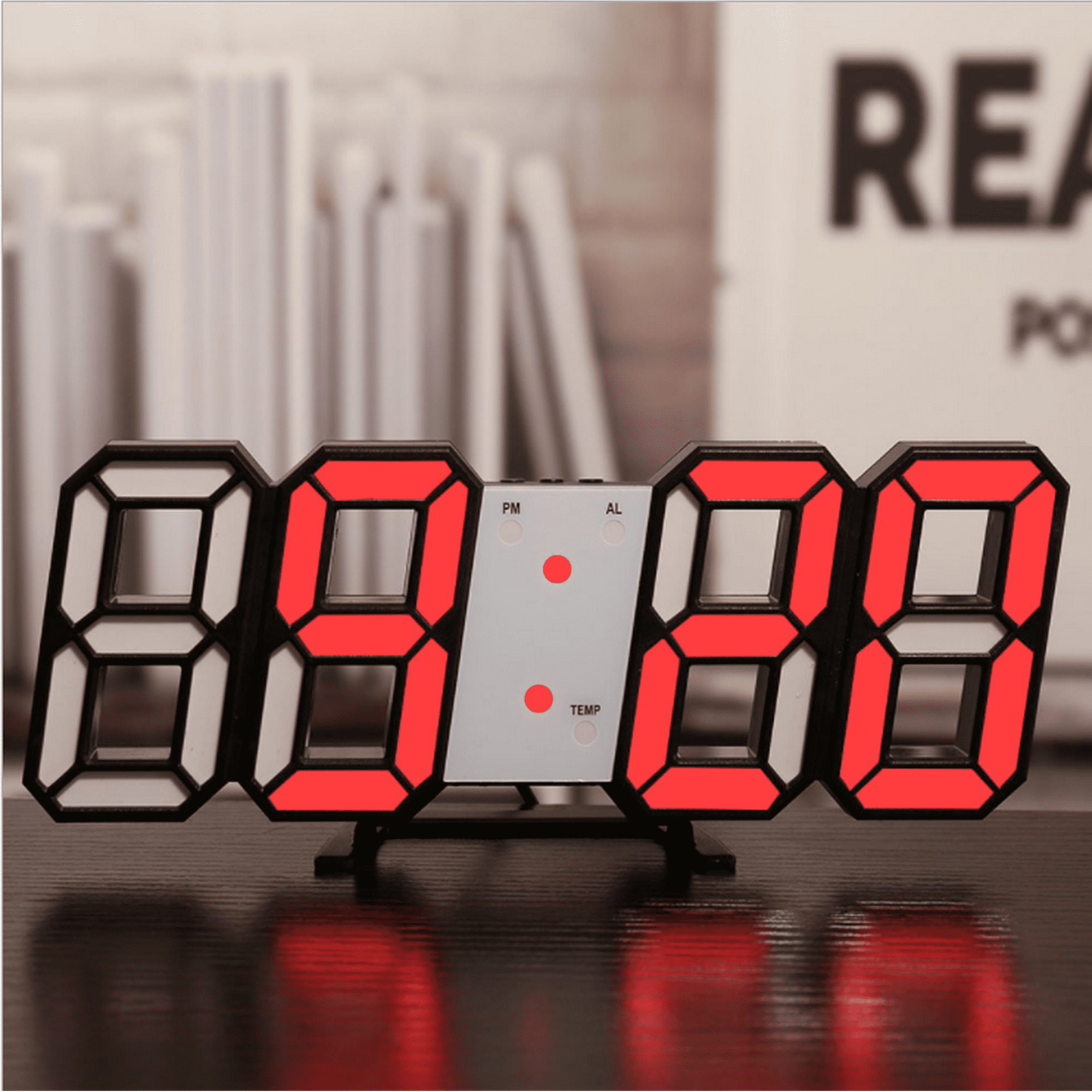 Lingdii Digital Alarm Clock Rgb Led Usb Desktop Clock 8d Wall Clock