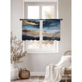 thumbnail image 3 of Modernism Sheer Curtains 54 Inches Long 2 Panels Abstract Art Blue Gold Color Block Collage Art Light Filtering Semi Sheer Window Curtains Drapes for Bedroom Living Room 52"x54", 3 of 7