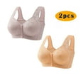 thumbnail image 3 of Pejock Bra for Women 2PCs Front Snap Closure Bras Button Down Wirefree Bra Front Snaps Daily Bras, 3 of 3