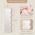 thumbnail image 3 of YOSHOOT Wavy Mirror Full Length,63"x24" Floor Tall Body Mirror,Irregular Big Long Mirror,Dressing Mirror for Bedroom Living Room,Leaning Against Wall,Flannel Wrapped Wooden Frame,B-Pink, 3 of 6