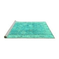 thumbnail image 2 of Ahgly Company Machine Washable Indoor Round Oriental Turquoise Blue Traditional Area Rugs, 5' Round, 2 of 4