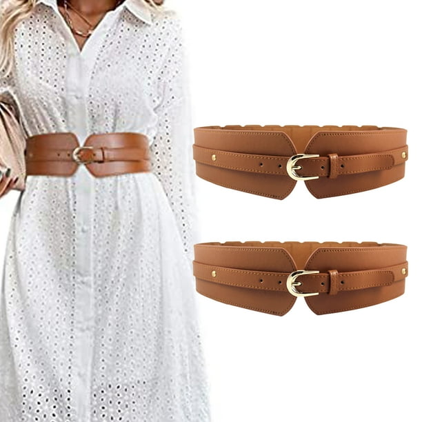 Women’s Elastic Cinch Belt Fashion Stretch Waist Belt Buckle Retro