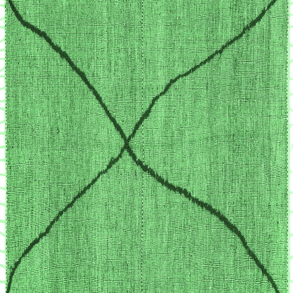 Ahgly Company Indoor Square Abstract Emerald Green Modern Area Rugs, 8' Square