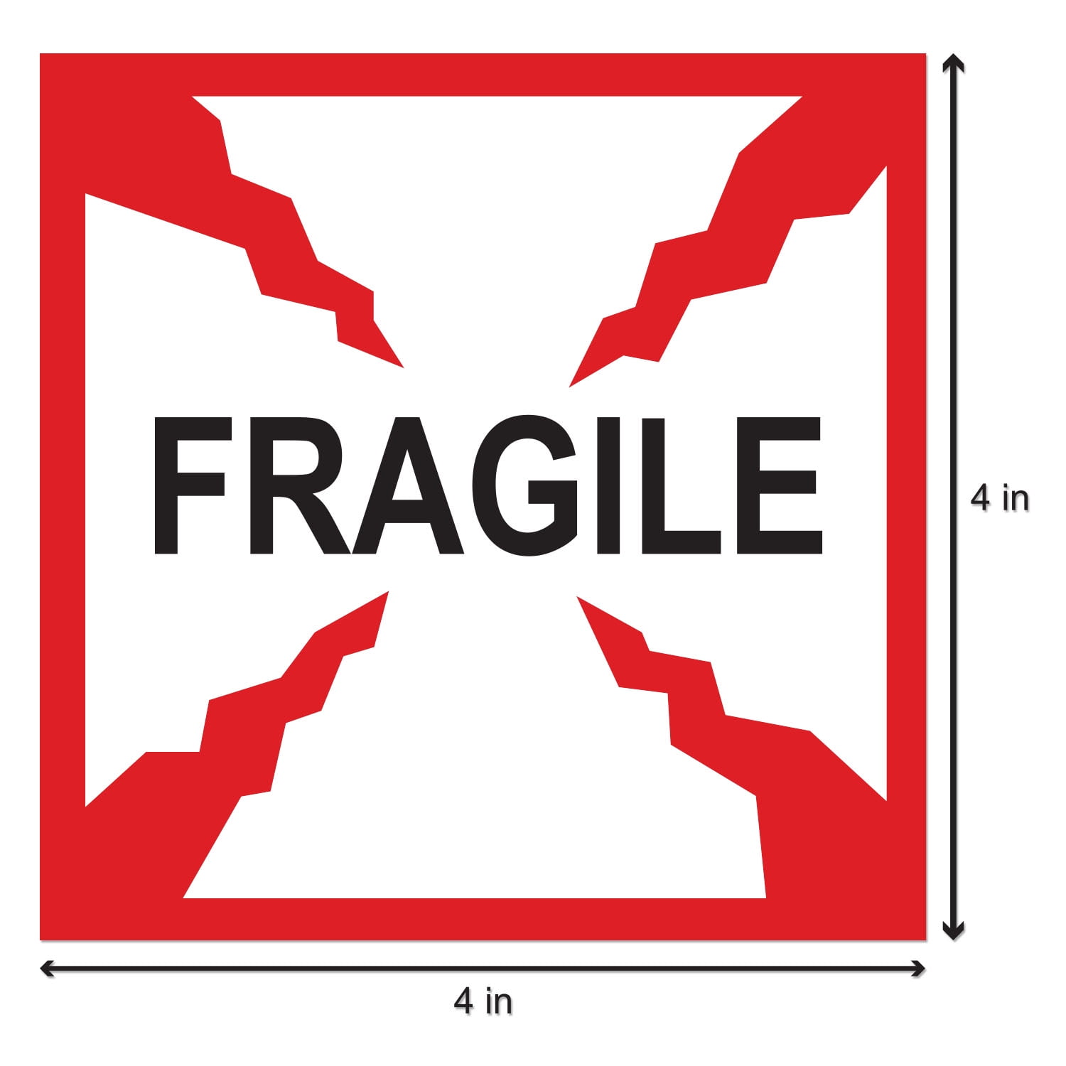 50 1" x 3"  FRAGILE DO NOT CRUSH Stickers Labels Orange Neon Shipping Labels NEW 