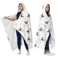 thumbnail image 2 of Wearable Blanket,Pug and Footprints Hooded Wearable Flannel Blanket for Adults & Teens,Winter Poncho Shawl Wrap Cape Cozy Anti-Pill,50"x60", 2 of 5