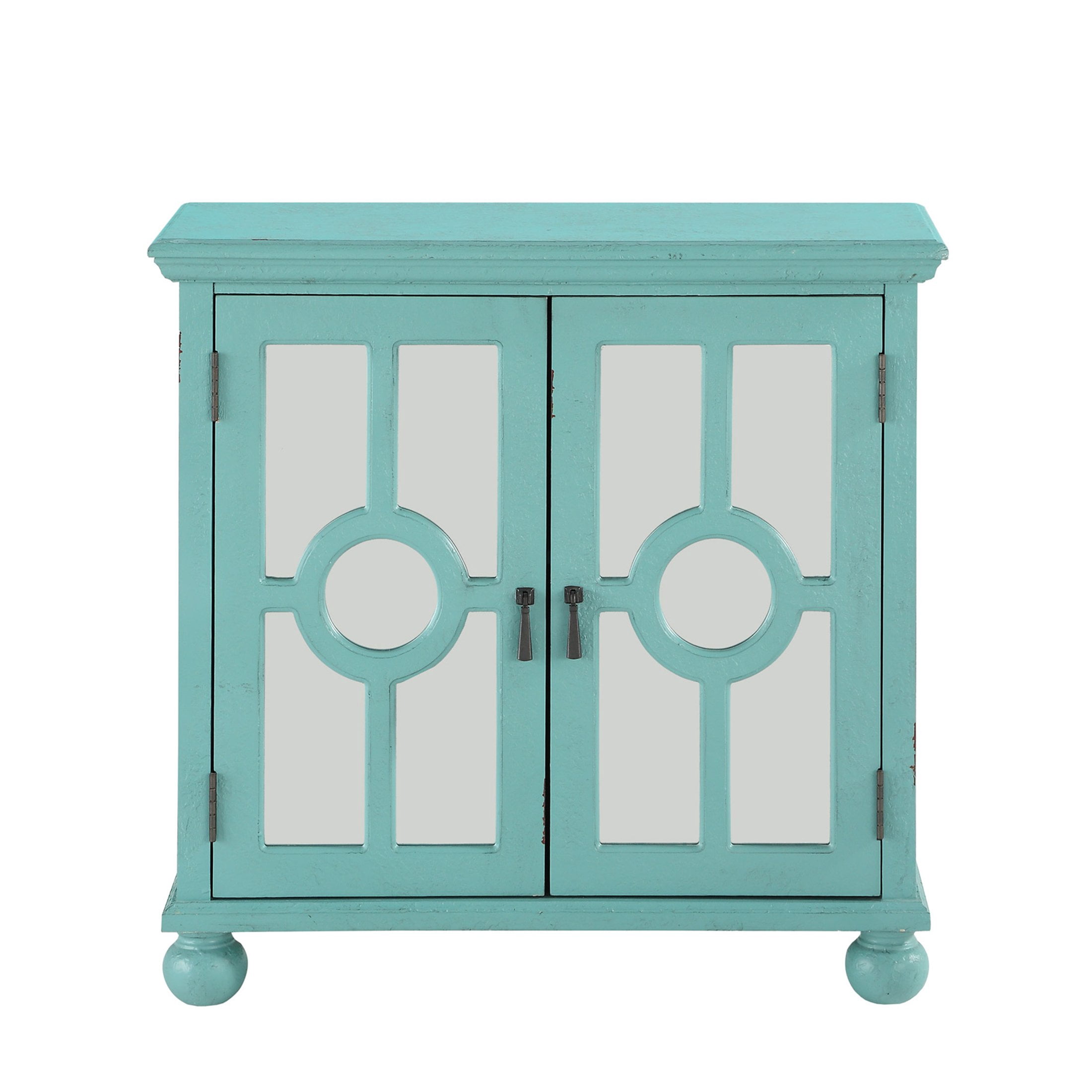 OakvillePark Newhalem Wood Storage Accent Cabinet, Aqua