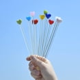 thumbnail image 3 of 8 Piece Glass Swizzle Sticks with Love Heart Head Reusable Coffee Stirring Stick Hot Chocolate Milk Espresso Stirrers Spoons for Party Cafe Bar Home Glasses Mug Decoration, Multicolor, 17.5cm/6.9inch, 3 of 7