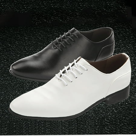 

Akiihool Mens Oxford Shoes Casual Men s Classic Modern Formal Oxford Fashion Lace Up Dress Shoes (White 9.5)