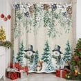 thumbnail image 6 of Snowman Christmas Shower Curtain, 36" x 72", Winter Berries Xmas Tree Squirrels Rustic Waterproof Bathroom Curtain Washable Shower Curtain Set with 12 Hooks, 6 of 6