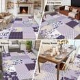thumbnail image 5 of 6'x9' Area Rugs, Spring Floral Indoor Outdoor Area Rug for Living Room Bedroom, Dark Purple Flowers Patchwork Grid Bohemia Washable Bathroom Rugs Kitchen Floor Carpet Mats Home Decor Aesthetic, 5 of 8