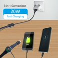 thumbnail image 3 of Triple Port Magnetic Charging Cord for Watch Phone 14 13 12 Fast Charging, 3 of 11