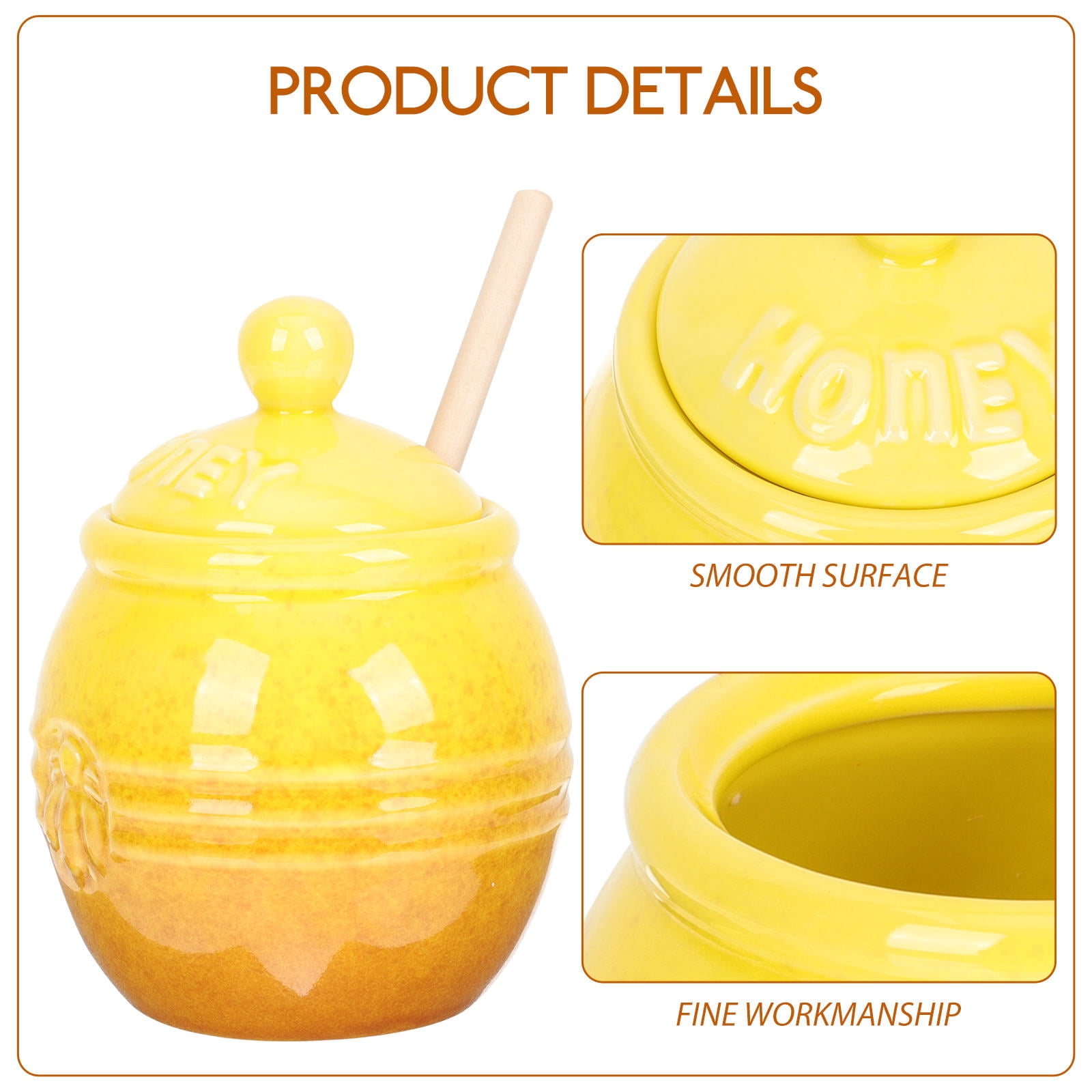 MLINS  Home Syrup Jar Storage Honey Jars with Dipper Container Lid