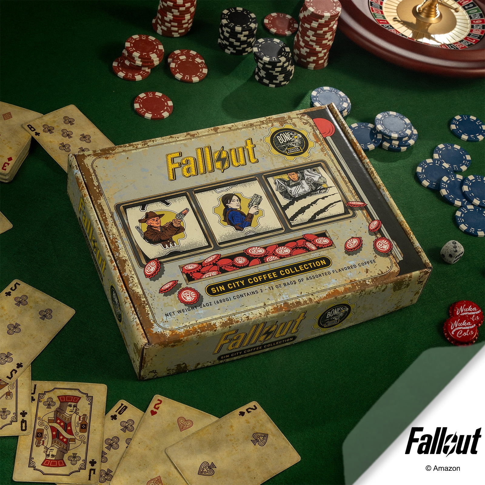 Bones Coffee Company Fallout Season 2 Sin City Coffee Collector's Box Ground