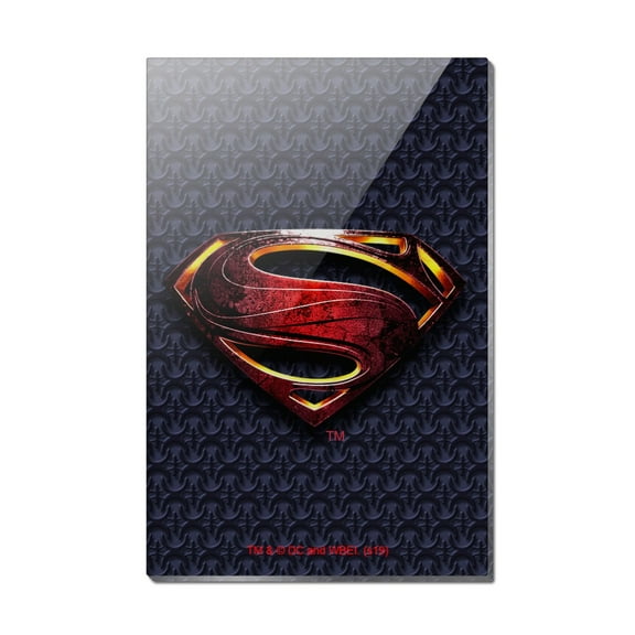 Justice League Movie Superman Logo Rectangle Acrylic Fridge Refrigerator Magnet