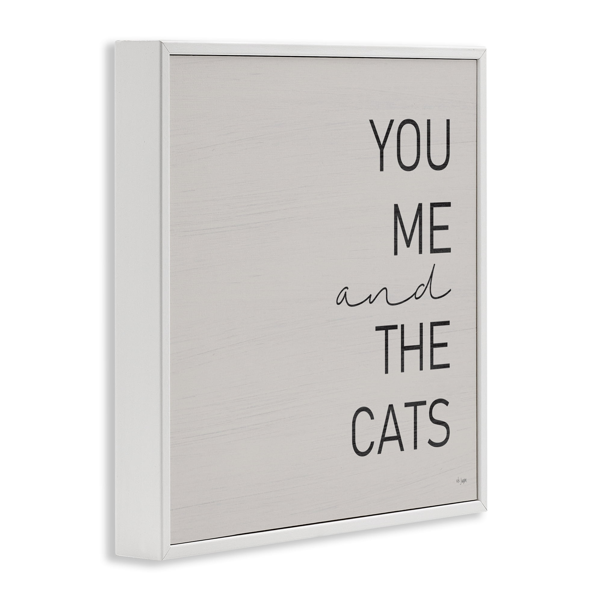 Stupell Industries Minimal You Me & Cats White Framed Giclee Art, design by Jaxn Blvd.