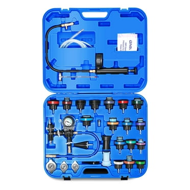 DNA Motoring TOOLS-00316 Universal 28 Pcs Radiator Coolant Pressure Tester Vacuum Fill Tool Set Kit With Blue Carrying Case