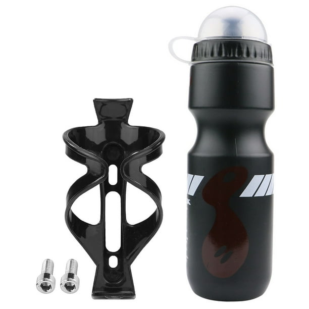 Juego De Vasos Para Bicicleta Botella de agua para bicicleta + soporte para jaula + tornillos MTB piezas para deportes al aire libre (negro) Ehuebsd Accesorios para bicicletas