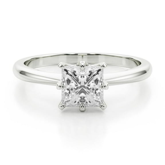 Lina Jewel 1.92 Ct Princess Cut Solitaire Engagement Ring - Lab-Created Simulated Diamond in 14K White Gold Plated - Elegant Wedding Ring for Women - Ideal Proposal & Anniversary Gift for Her