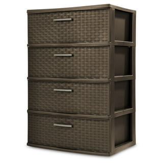 Sterilite Plastic 5 Drawer Wide Tower Black Clothes Organizer Storage Box Storage Containers