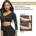thumbnail image 3 of Womens Shapewear 3/4 Sleeve Arm Shaper Front Closure Compression Bra Post Surgery Posture Corrector Tank Top, 3 of 5