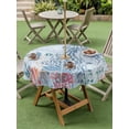 thumbnail image 4 of Outdoor Tablecloths with Umbrella Hole & Zipper, Blue Jellyfish Coastal Round Tablecloth 54 Inch, Beach Nautical Ocean Coral Seahorse Waterproof Table Cloth, Patio/Pool/Picnic Table Covers, 4 of 8