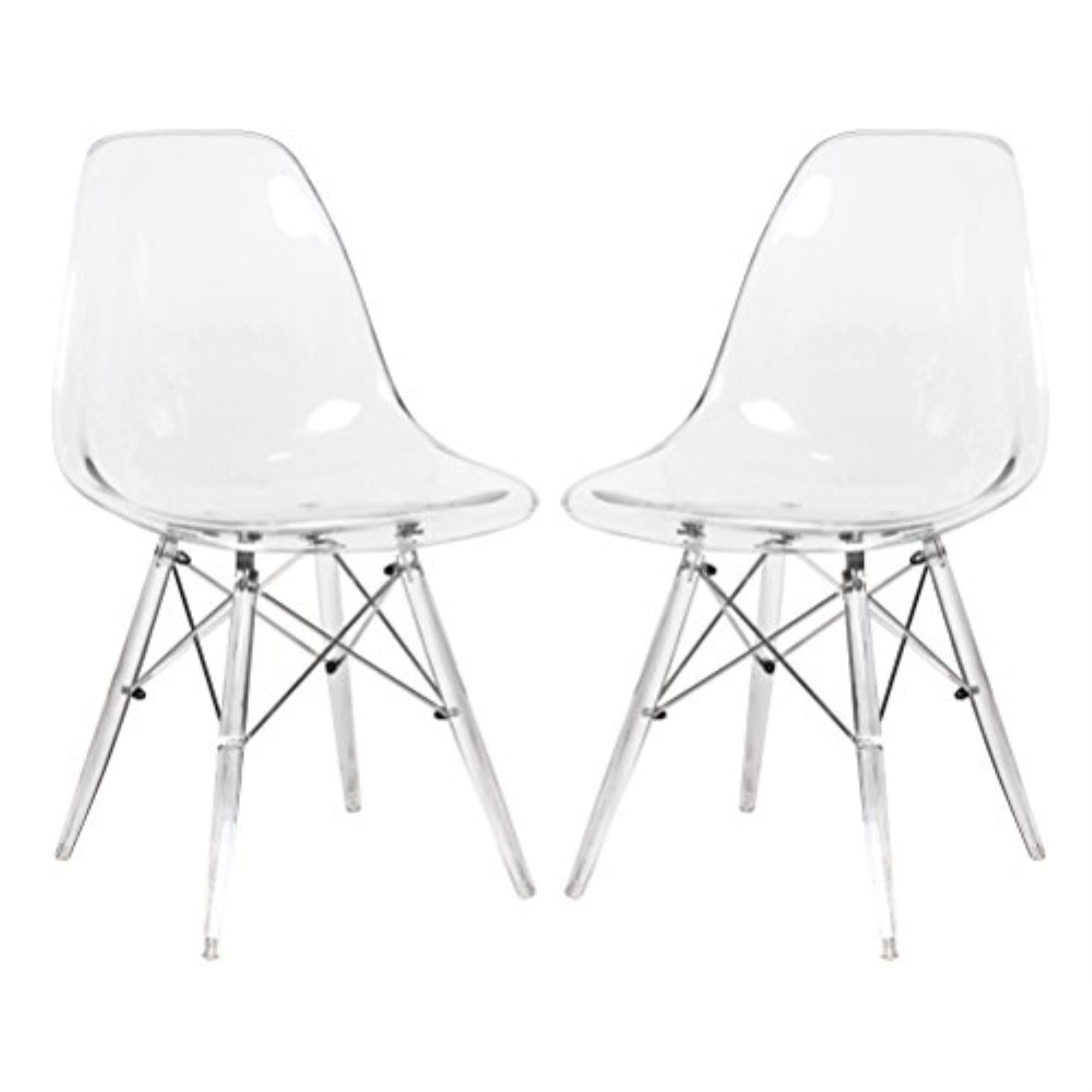 set of 2   Dining      Chairs  ghost clear  Eiffel   retro 