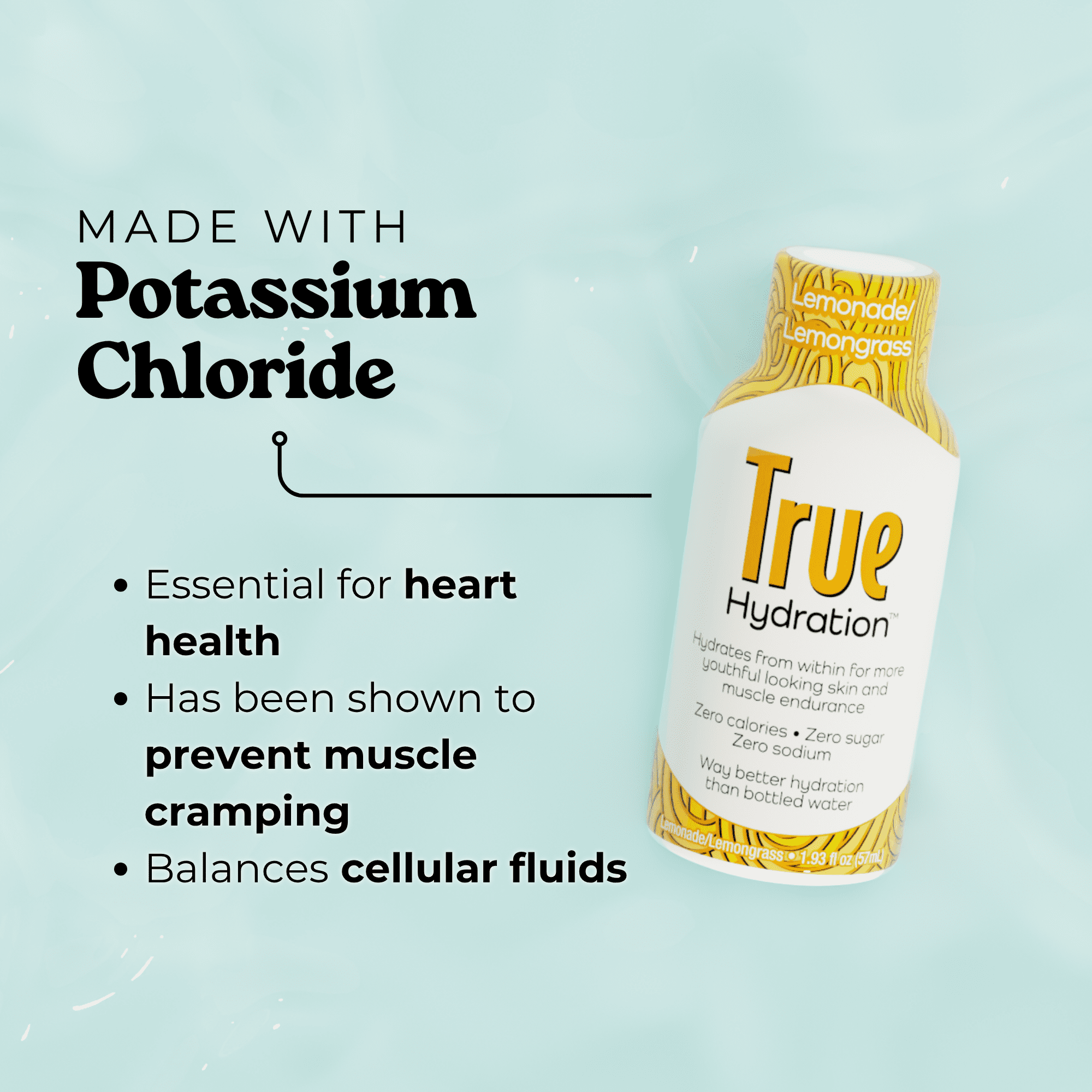 True Hydration Shots Lemonade Lemongrass Water – 12 Pack of 1.93 fl oz – Electrolytes – Amino Acids – Zero Sugar – Zero Sodium – Vegan – Gluten-Free