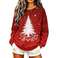 thumbnail image 4 of Zormilly Christmas Sweatshirts for Women Fleece Long Sleeve Crewneck Oversized Sweatshirt Printed Casual Pullover, S-2XL, 4 of 7