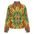 thumbnail image 5 of Jackets for Women Winter Coat Jackets Flannel Stand Collar Jacket(Vibrant Colorful Psychedelic Mandala Art,Size:S-4XL), 5 of 7