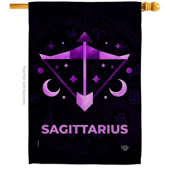 Ornament Collection H190031-BO 28 x 40 in. Sagittarius House Flag Interests Zodiac Double-Sided Decorative Vertical Flags Decoration Banner Garden Yard Gift