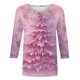 thumbnail image 5 of Fiudx Ofertas Flash Del Día Camiseta con Estampado Navideño a La Moda para Mujer, Blusa con Mangas 3/4, Tops Informales con Cuello Redondo, 5 of 5