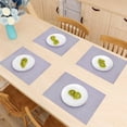 thumbnail image 2 of Placemats Set of 8 for Dining Table, Table Placemats, Rectangular PVC Vinyl, 18x12 Inches - Silver, 2 of 7