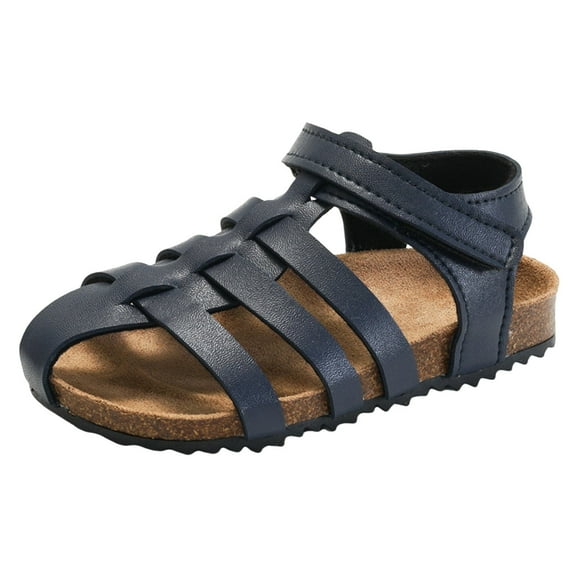 UngA Girls Sandals Girls Sandals Kids Strap Flat Sandals Open Toe Summer Casual Sandals Princess Shoes(Blue,Size 13)