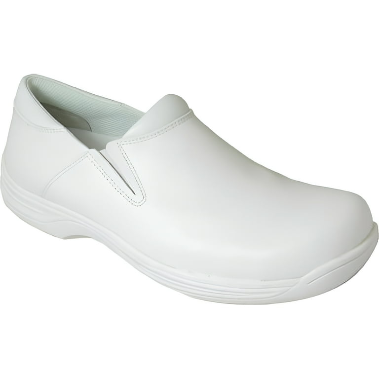 Genuine Grip 4705-10M Mens Slip-Resistant Leather Work Shoe, White Genuine Grip 4705-10M Mens Slip-Resistant Leather Work Shoe, White