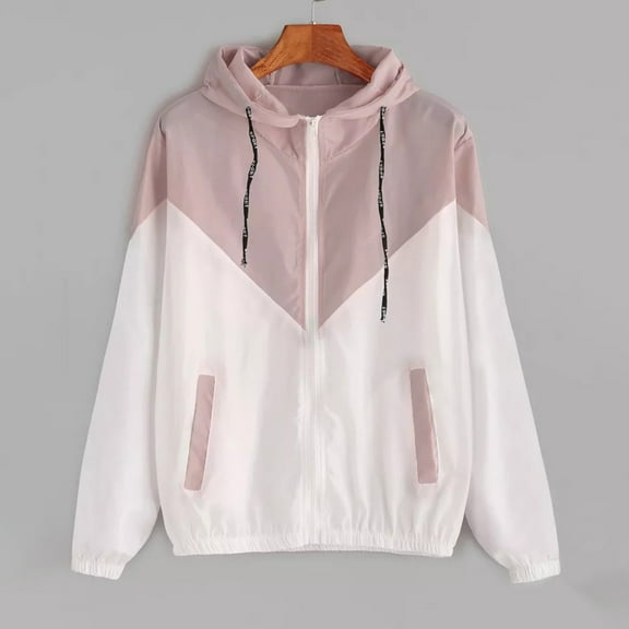 EGNMCR Pink Women's Sun and Protective Jacket Full Zip UPF 50 UV Sun Protection Clothing Lightweight Long Sleeve Hoodie Sun Shirt with Pockets Fall Winter