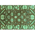 thumbnail image 1 of Ahgly Company Machine Washable Indoor Rectangle Abstract Turquoise Blue Modern Area Rugs, 3' x 5', 1 of 4