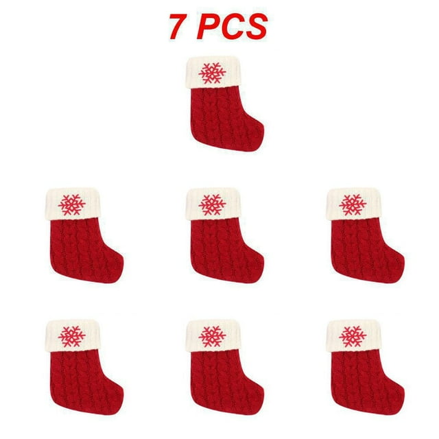 1~10PCS Christmas Socks Letter Snowflake Pattern Knitting Christmas Stocking Gift Bag Christmas Decorations for Home 2022