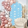 thumbnail image 2 of 2.6x6ft Cartoon Cloud Sky Arch Backdrop Blue White Boy First Birthday Cake Party Photography Decoration, 2 of 6