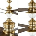 thumbnail image 3 of Gillen 56" 4-Blade LED Indoor/Outdoor Vintage Brass Vintage Electric Ceiling Fan with Light Kit and Clear Glass Shade, 3 of 9