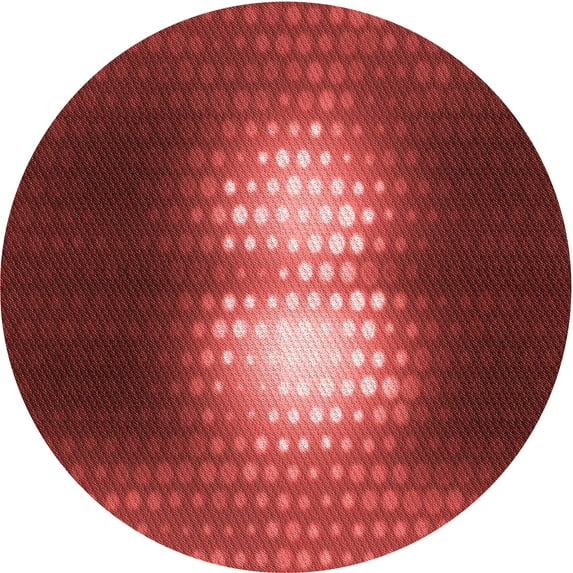 Ahgly Company Machine Washable Indoor Round Transitional Grapefruit Red Area Rugs, 4' Round