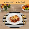 thumbnail image 4 of Black Grey Stripe Round 13 Inch Placemats Set of 2, Minimalist Farmhouse Striped HeatResistant Non Slip Place Mats for Dining Table, Wipeable Braided Kitchen Table Mats for Housewarming, 4 of 9