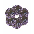 thumbnail image 7 of 13 Inch Round Placemats Set of 6, Purple Flowers Non Slip Heat Insulation PP Table Mats, Butterfly Spring Floral Wooden Farmhouse Washable Place Mats for Kitchen Dining Party Table Decor, 7 of 7