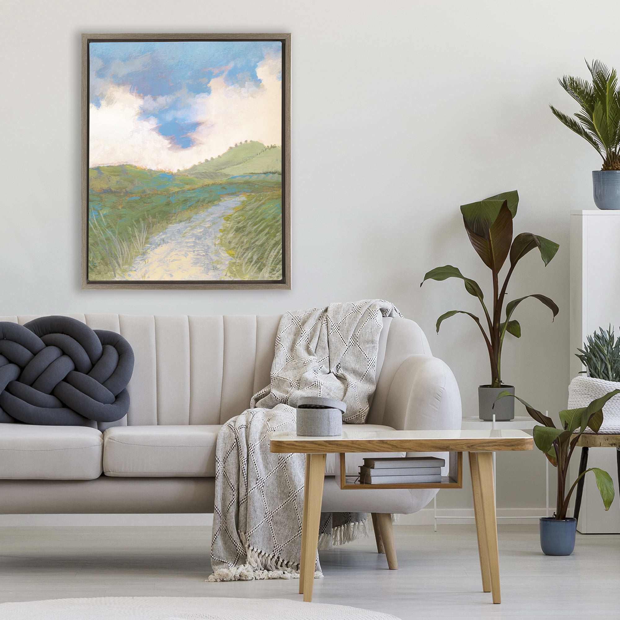 Stupell Industries Windy Path Impression Brown Framed Floater Canvas Wall Art, design by Dan Meneely