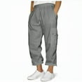 thumbnail image 2 of ZVNAΖH Mens 3/4 Capri Pants Below Knee Elastic Yoga Pants Jogger Workout Gym Loose Fit Casual Beach Sweatpants, 2 of 6