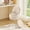 Camel, variant on Greenstell Round Storage Ottoman, 12.9”L x 12.9”W x 17.6”H Upholstered Vanity Faux Fur Chair with Lumbar Support, Small Foot Stools Coffee Table Padded Seat for Makeup Room (White)