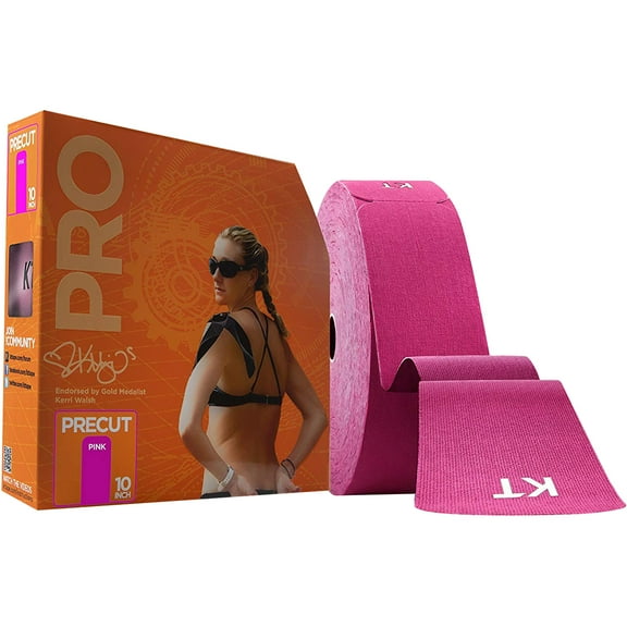 KT TAPE PRO Synthetic Elastic Kinesiology Therapeutic Tape 125 Foot/ 10 inch Strips - Hero Pink