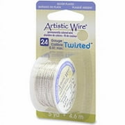 Beadalon AWD24TS1 Artistic Wire Twisted Round-Non-Tarnish Silver 24 Gauge 5yd