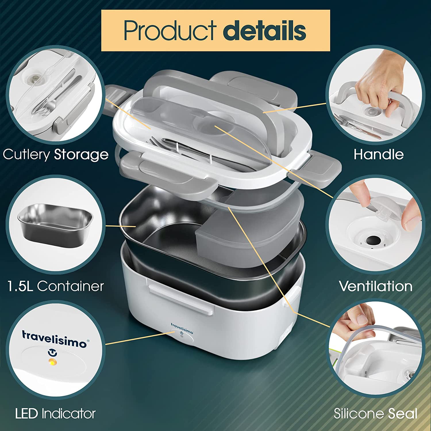 ToastyBox Electric Lunch Box - 75W Portable and Leakproof Food