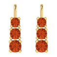 thumbnail image 3 of 14K Solid Gold Lever Back Stud Earrings for Women | 1.06 cttw Round Cut Simulated Red Diamond | Yellow Gold, 3 of 5