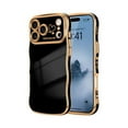 thumbnail image 1 of ccwmincc for iPhone 17 Pro Case for Women Girls, Cute Wave Frame Curly Shape with Love Heart Pattern Raised Camera Protection Cover Luxury Plating Shockproof Phone Case for iPhone 17 Pro, Black, 1 of 1